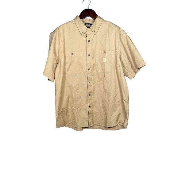 Carhartt Other - Carhartt Rugged Flex Work Shirt Mens Brown 2XL Relaxed Fit Midweight SS Canvas